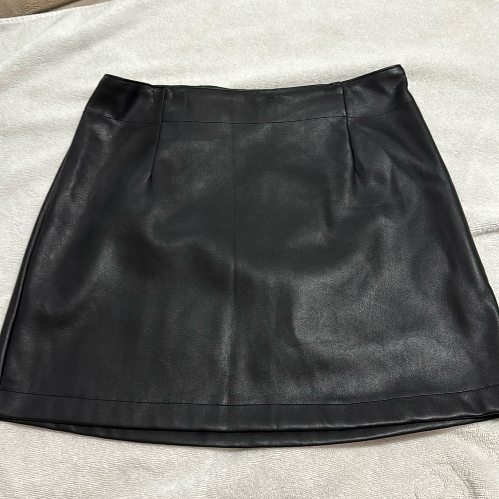 Black vegan leather skirt